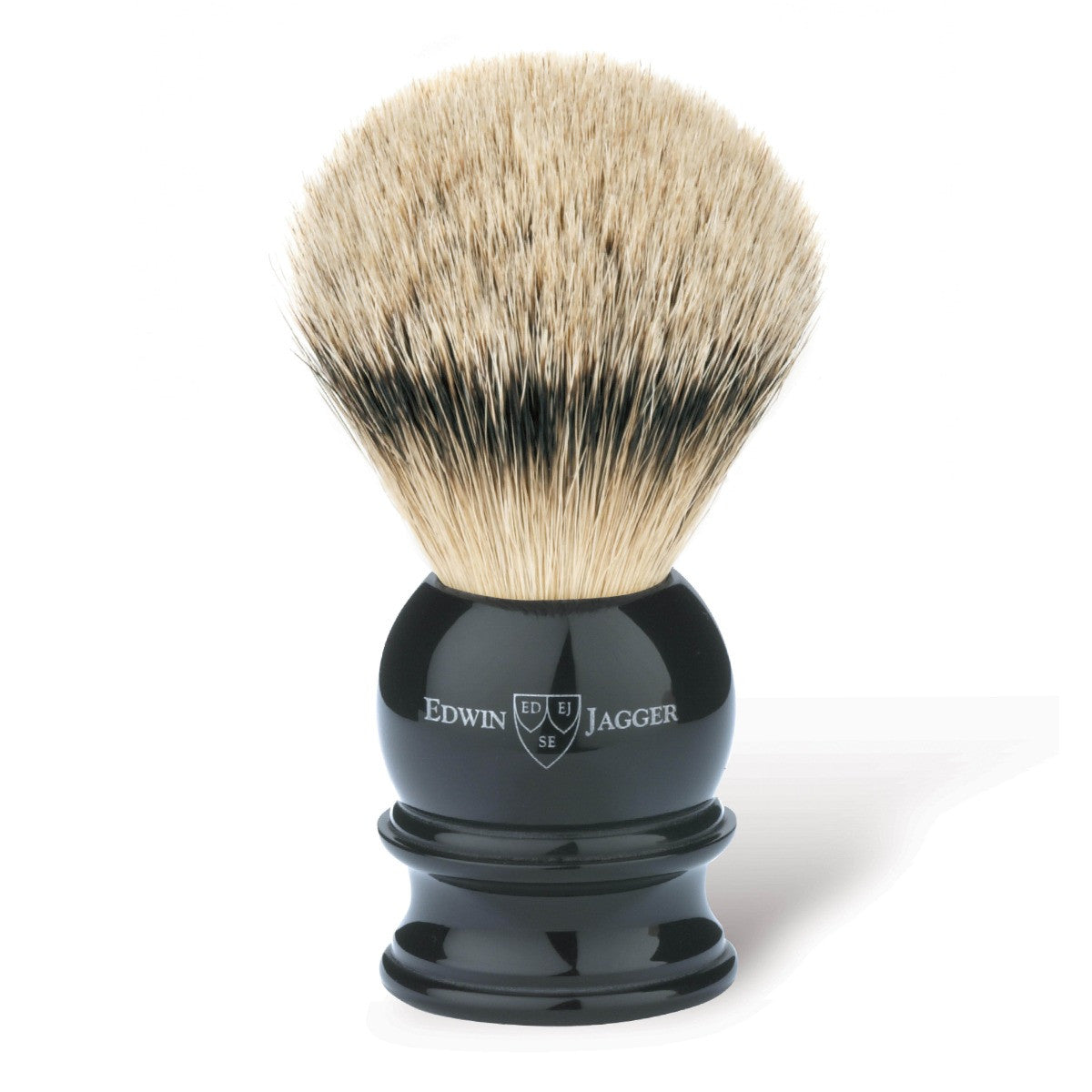 Edwin Jagger Imitation Ebony Shaving Brush (Silver Tip) Large