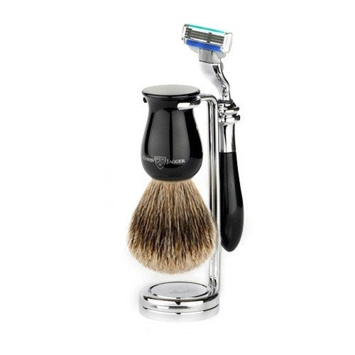 Edwin Jagger 3pc Plaza Imitation Ebony Set (Mach 3), 3PCIEPM3