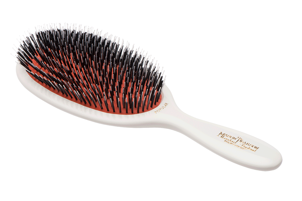 Popular Bristle & Nylon Hairbrush BN1 Ivory White