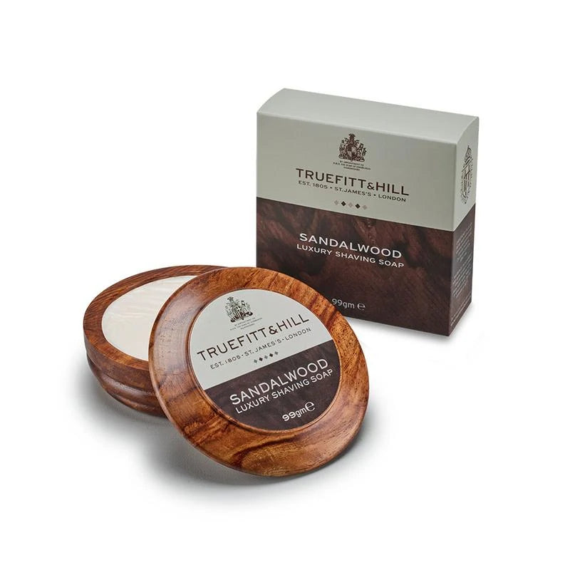 Truefitt & Hill Sandalwood Shaving Soap in Wooden Bowl