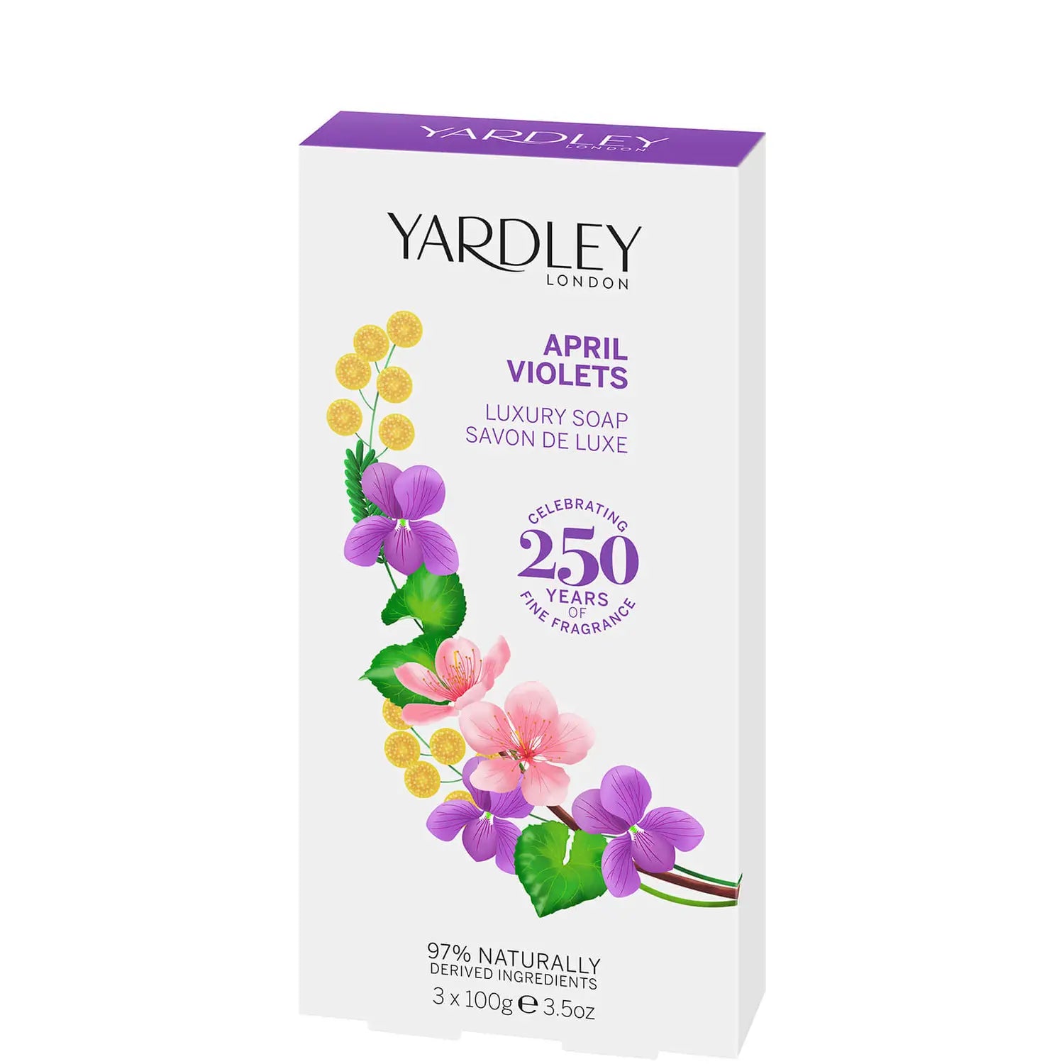 Yardley London April Violets Luxury Soap Set 3x100g