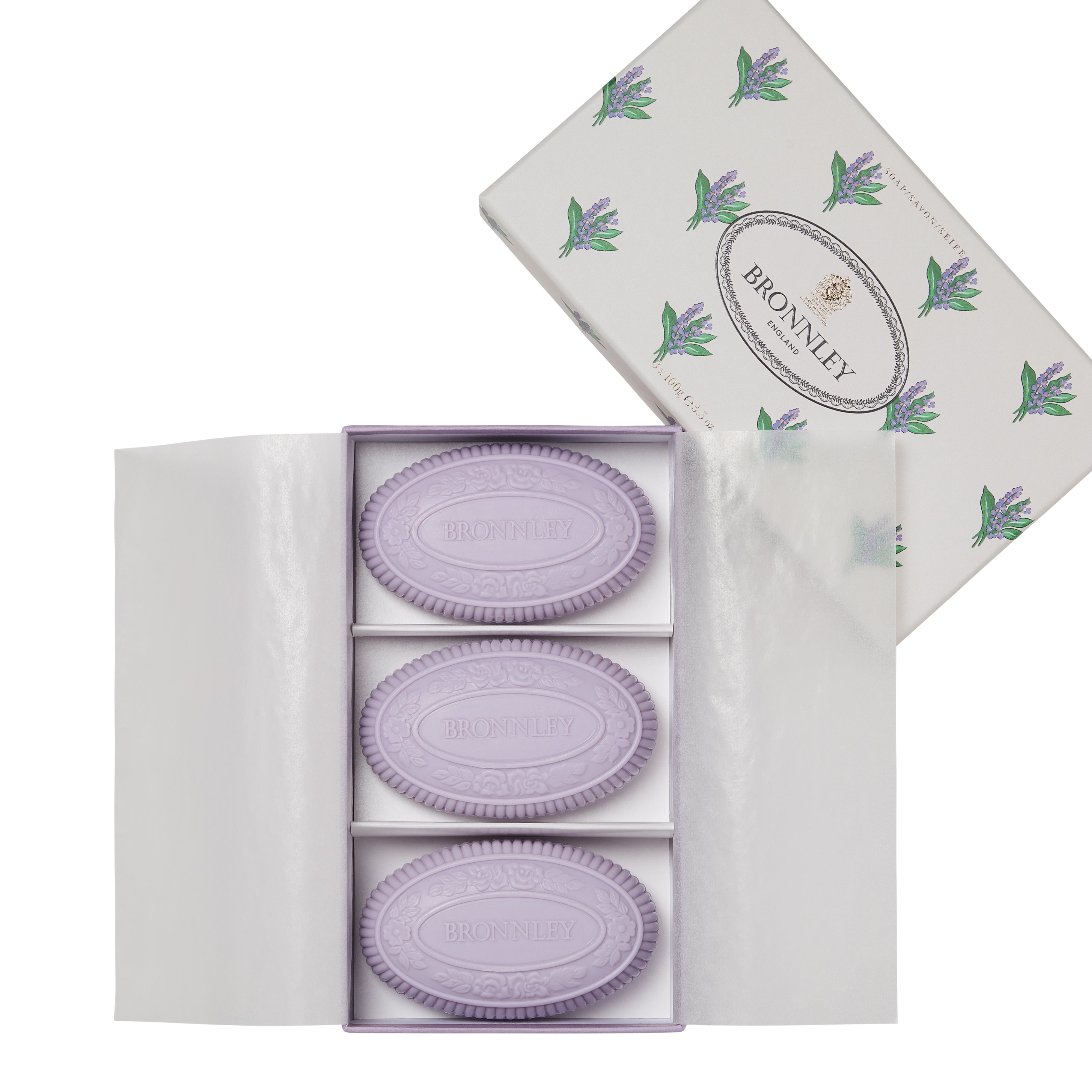 Bronnley Lavender Soap 3 x 100g 