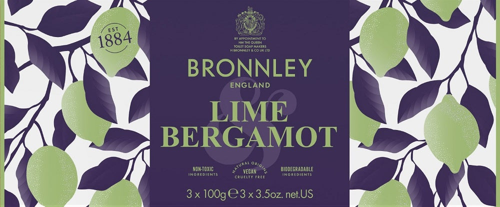 Bronnley Lime & Bergamot Soap 3x100g