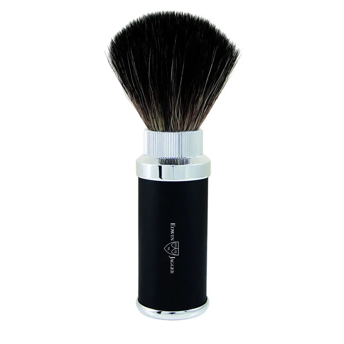Edwin Jagger Black Travel Shaving Brush (Black Synthetic), 21M5296CR